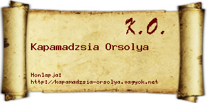 Kapamadzsia Orsolya névjegykártya