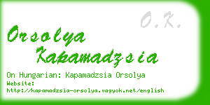 orsolya kapamadzsia business card